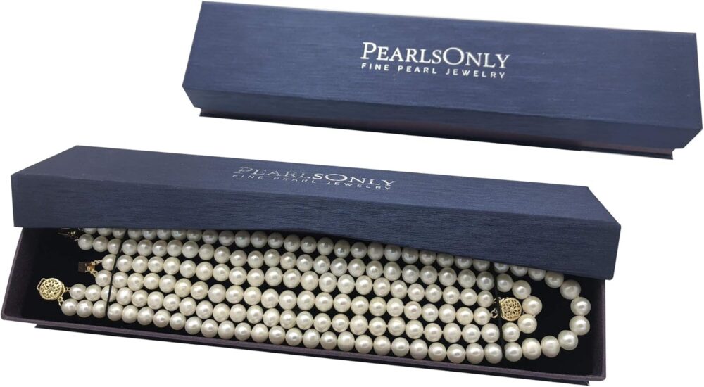 Liska White 6-7mm Double Strand AA Quality Freshwater Gold filled Cultured Pearl Set For Women - Image 8