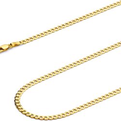 14k REAL Yellow Gold Solid Cuban Concave Curb Chain Necklace OR Bracelet - Select Option - Image 2