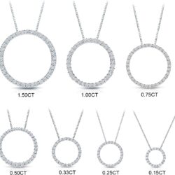Diamond Wish 1/6 to 1 Carat Diamond Circle of Life Round Pendant Necklace for Women in 14k Gold (I1-I2, cttw) on 18 Inch Long Chain with Spring Ring Clasp - Image 3