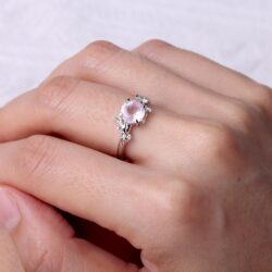 LUO Round Shaped 7 MM Gemstone Branch Statement Ring 925 Sterling Silver Birthstone Ring for Women - Image 5