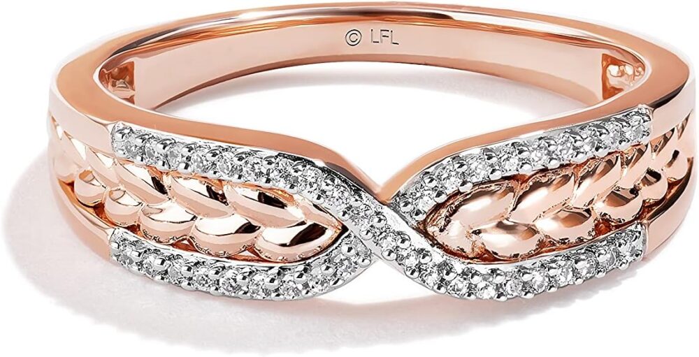 Jewelili Star Wars™ Fine Jewelry Galactic Royalty Women's Ring 1/10 Ct.Tw. White Diamonds 10K Rose Gold - Image 2