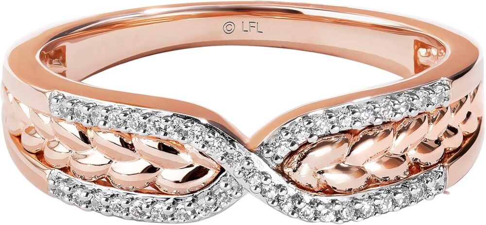 Jewelili Star Wars™ Fine Jewelry Galactic Royalty Women's Ring 1/10 Ct.Tw. White Diamonds 10K Rose Gold