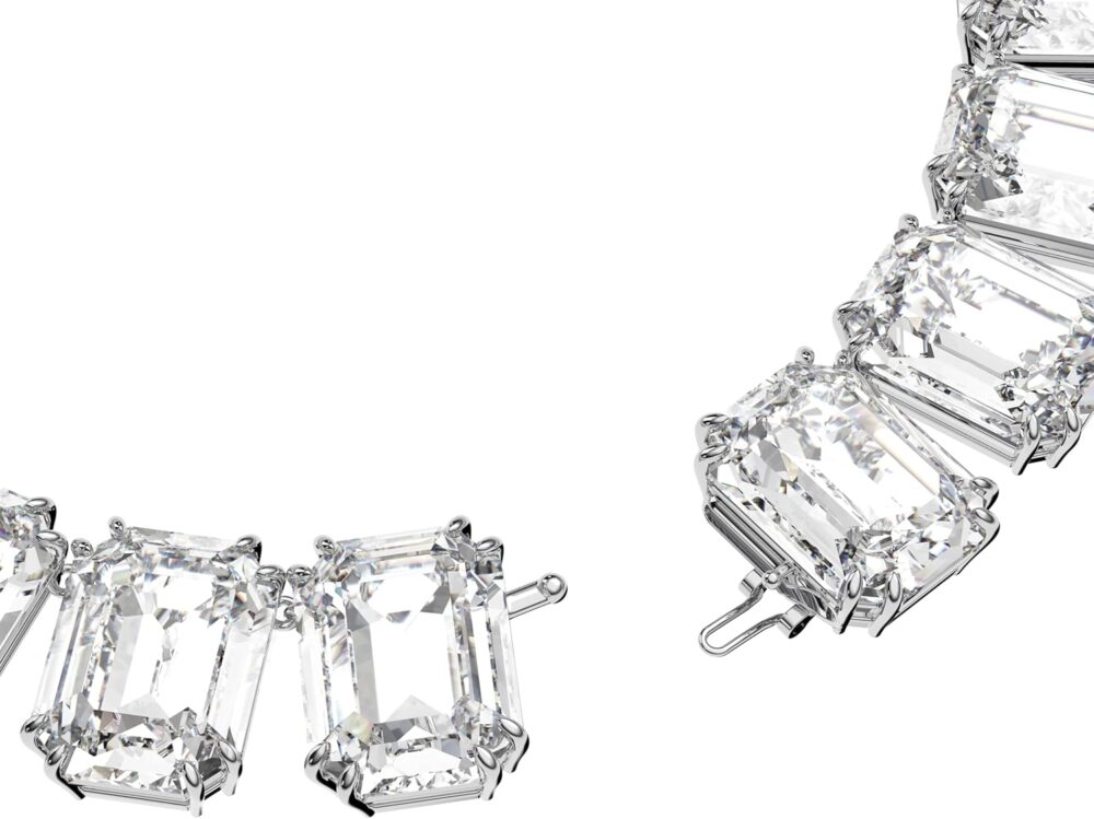 Swarovski Millenia Necklace & Earrings Collection, Clear Octagon Cut Crystal, Rhodium Finish (Extender Sold Separately) - Image 3