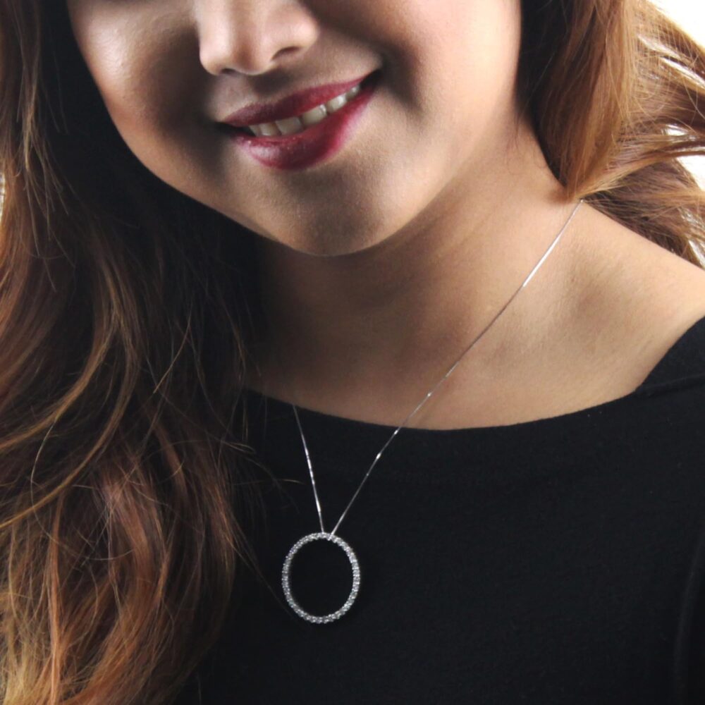 Diamond Wish 1/6 to 1 Carat Diamond Circle of Life Round Pendant Necklace for Women in 14k Gold (I1-I2, cttw) on 18 Inch Long Chain with Spring Ring Clasp - Image 2