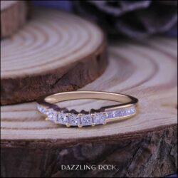 Dazzlingrock Collection 0.55 Cttw 14K Solid Gold Princess Cut Diamond Womens Anniversary Wedding Curved Stackable Ring - Image 3