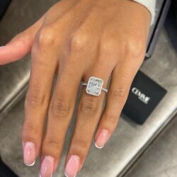 3 Carat Radiant Cut Moissanite Engagement Statement Wedding Band Ring for Women in 14k White Gold (G-H, VVS, 3.35 CTW) Anniversary Promise Ring Size 4.5 to 11 - Image 4