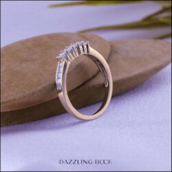 Dazzlingrock Collection 0.55 Cttw 14K Solid Gold Princess Cut Diamond Womens Anniversary Wedding Curved Stackable Ring - Image 4
