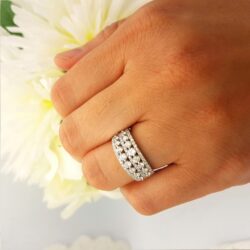 Dazzlingrock Collection 1.15 Carat Round Natural White Diamond Womens Anniversary Stackable Wedding Band in 18K Solid Gold - Image 5