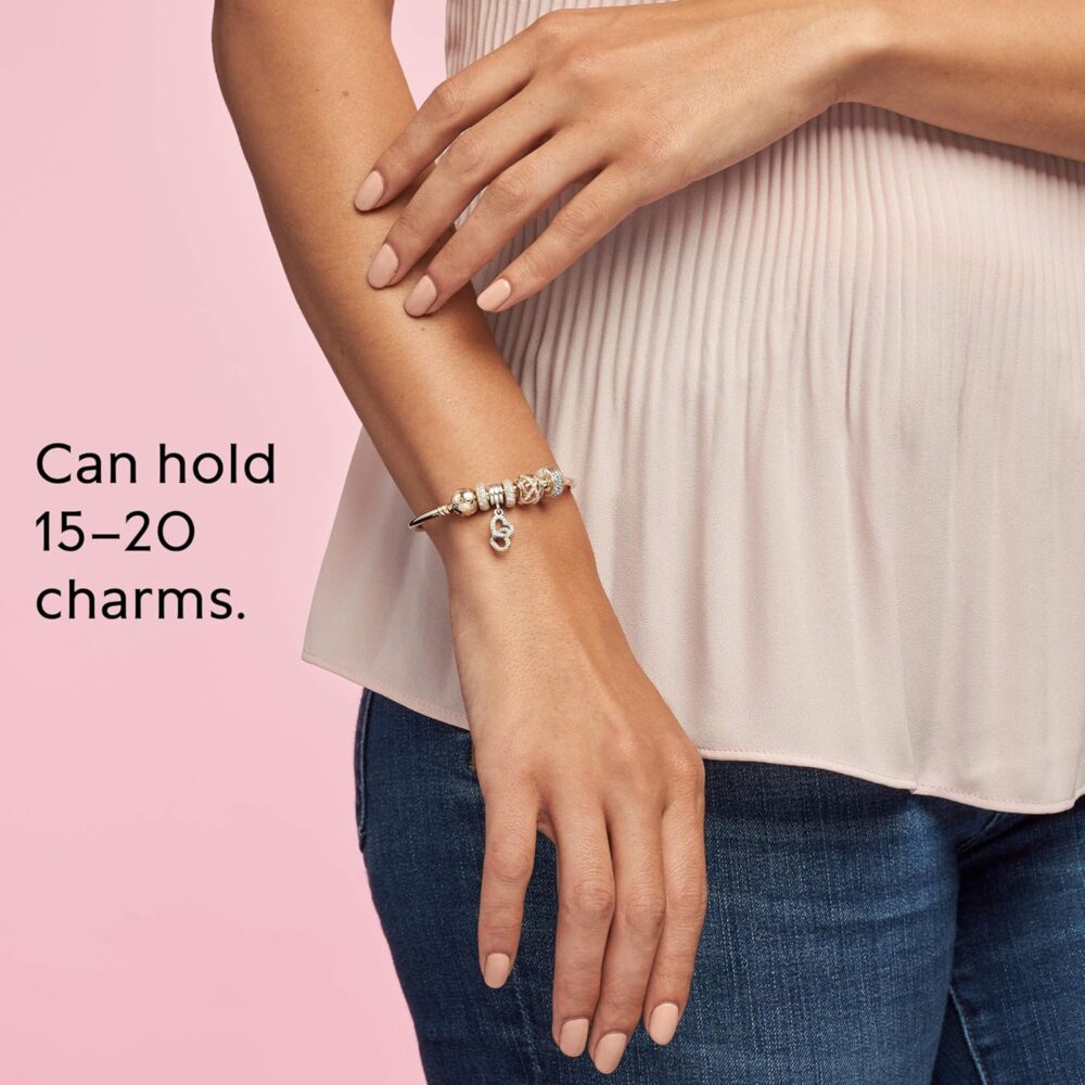 PANDORA Moments Ball Clasp Bangle for Women - Compatible with Moments Charms - Bangle Charm Bracelet - Gift for Her - Image 7