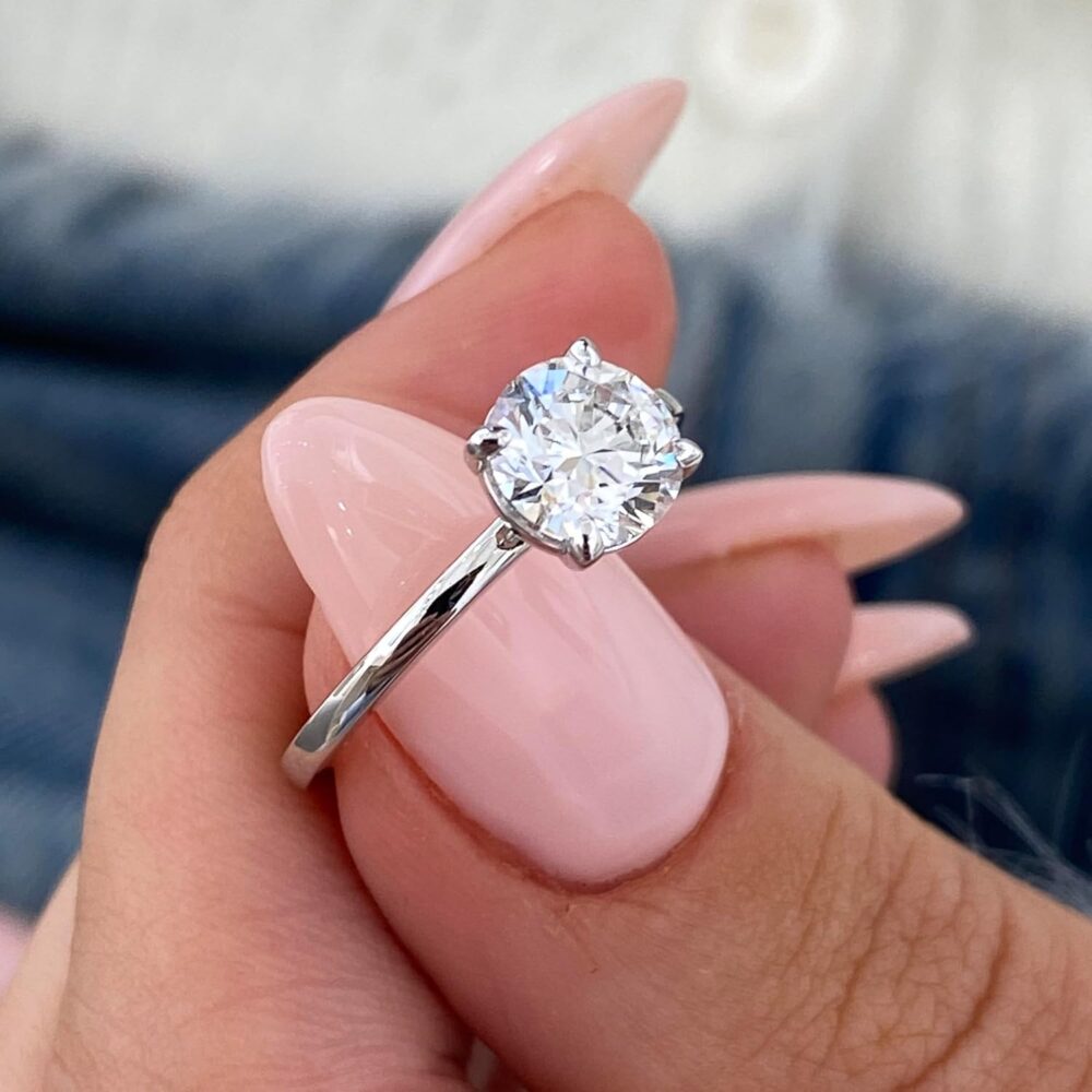 IGI Certified 1.00 to 2.00 Carat E/VS1 Lab Grown Diamond Solitaire Engagement Ring for Women - 14k White Gold Promise Ring for Her - 4-Prong Setting Anniversary Ring Size 4.5 to 11 - Image 6