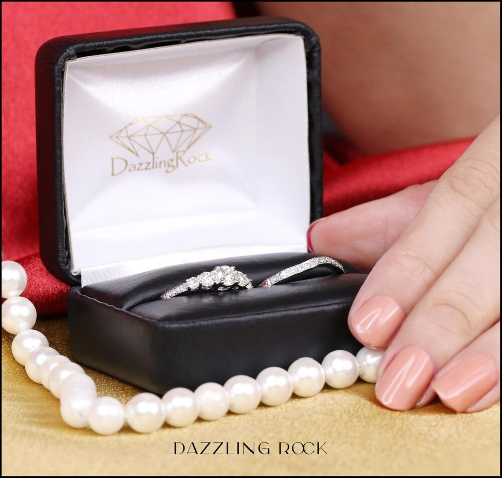 Dazzlingrock Collection Round White Diamond Five Stone Matching Engagement Ring Set for Her (1.00 ctw, Color I-J, Clarity I1-I3) in Solid Gold - Image 3