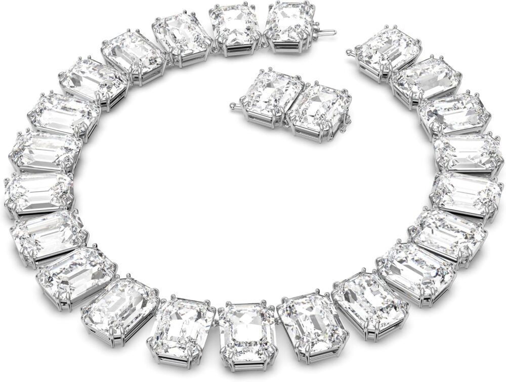 Swarovski Millenia Necklace & Earrings Collection, Clear Octagon Cut Crystal, Rhodium Finish (Extender Sold Separately) - Image 2