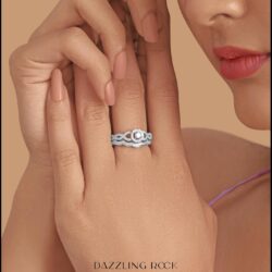 Dazzlingrock Collection 0.50 Cttw 14K Round Diamond Womens Halo Bridal Engagement Ring Set, Solid White Gold - Image 2