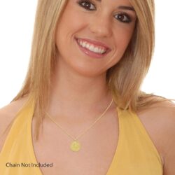 14K Yellow Gold Round Aztec Mayan Calendar Charm Pendant - Choice of Pendant Size - Image 3