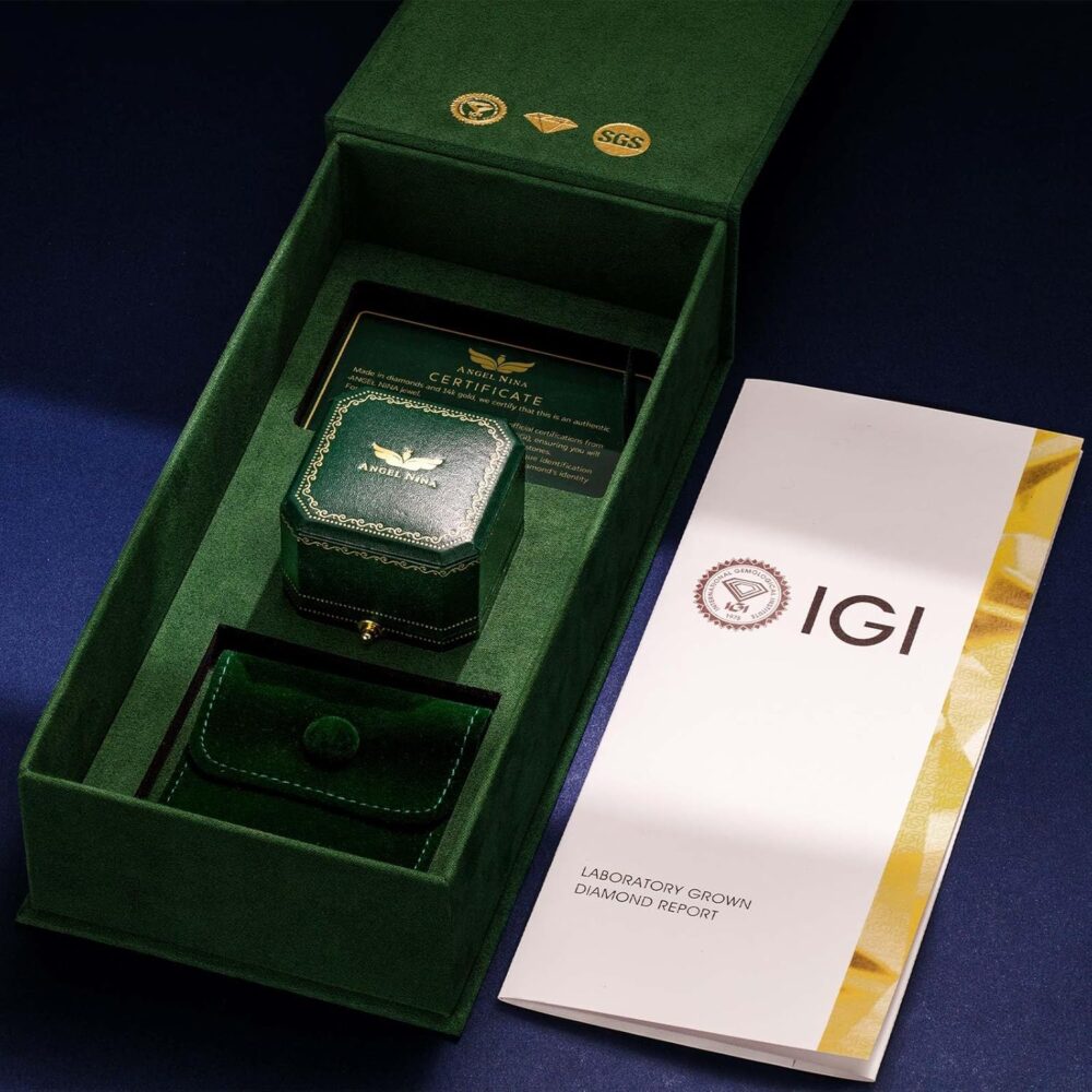 1 Carat Main Diamond 14K Gold Ring for Women (D Color, VS Clarity), Luxury Gift Packaging, IGI Certificate Included, Ideal for Engagement Anniversary - Image 3