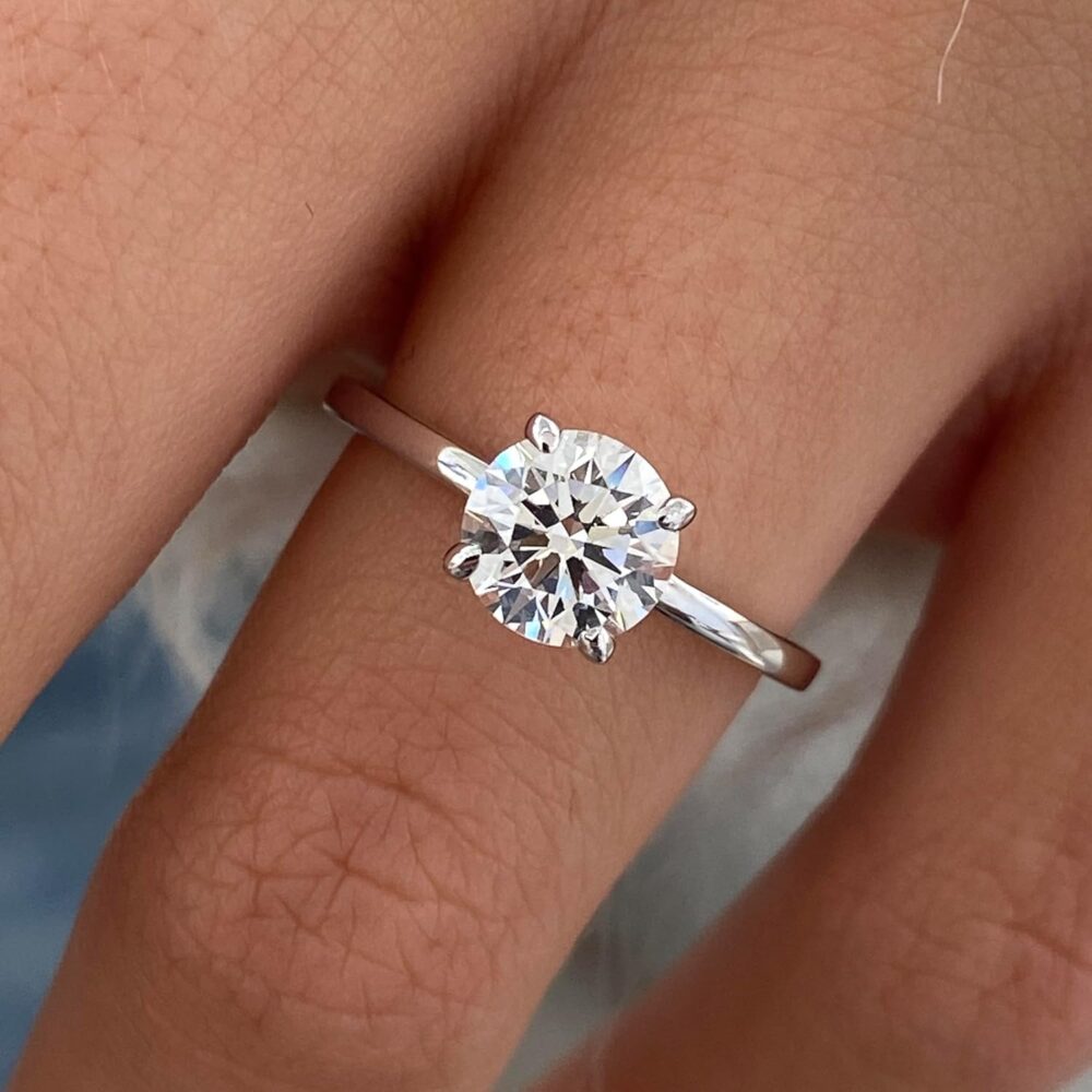 IGI Certified 1.00 to 2.00 Carat E/VS1 Lab Grown Diamond Solitaire Engagement Ring for Women - 14k White Gold Promise Ring for Her - 4-Prong Setting Anniversary Ring Size 4.5 to 11 - Image 2