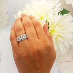 Dazzlingrock Collection 1.15 Carat Round Natural White Diamond Womens Anniversary Stackable Wedding Band in 18K Solid Gold - Image 4
