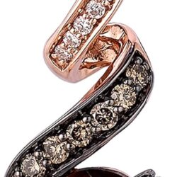 LE VIAN 14k Rose Gold Ribbon Pendant Necklace for Women I 1/4 Carat Vanilla and Chocolate Diamond with 2 Carat Oval Smoky Quartz Necklace (G-H/Brown, VS2-SI1, cttw) 18 Inch Chain with Lobster Claw