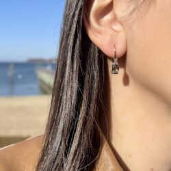 14K STRAWBERRY GOLD DIAMOND SMOKY QUARTZ EARRINGS - Image 4