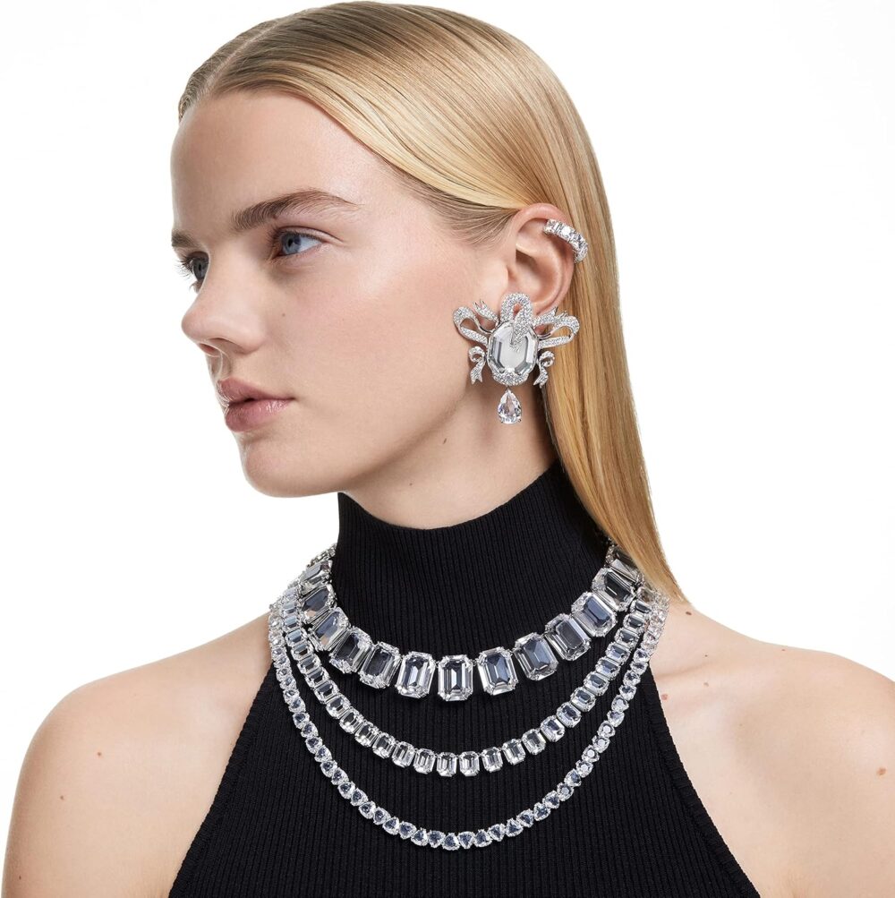 Swarovski Millenia Necklace & Earrings Collection, Clear Octagon Cut Crystal, Rhodium Finish (Extender Sold Separately) - Image 5