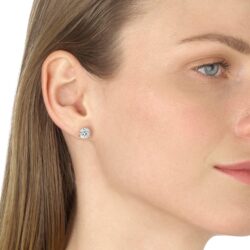IGI Certified 1.50 to 4.00 Carat Lab Grown Diamond Round Stud Earrings for Women I 14k White Gold Earrings for Her (I-J, VS1-VS2, cttw) 3-Prong Martini Set Diamond I Push Back Studs - Image 2