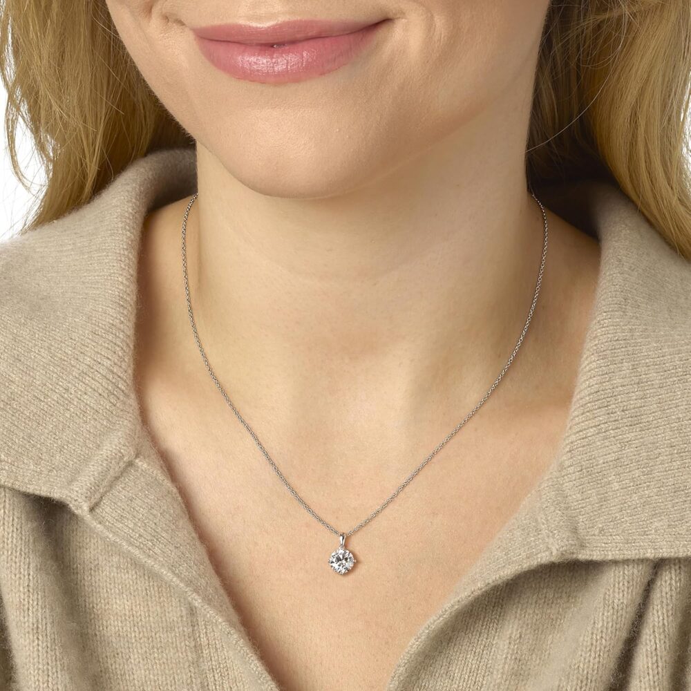 IGI Certified 1/4 to 4 Carat Round Brilliant Cut Lab Grown Diamond Solitaire Pendant Necklace for Women I 14k Gold Necklace (G-H, VS1-VS2, cttw) Adjustable 16 to 18 Inch Chain - Image 2