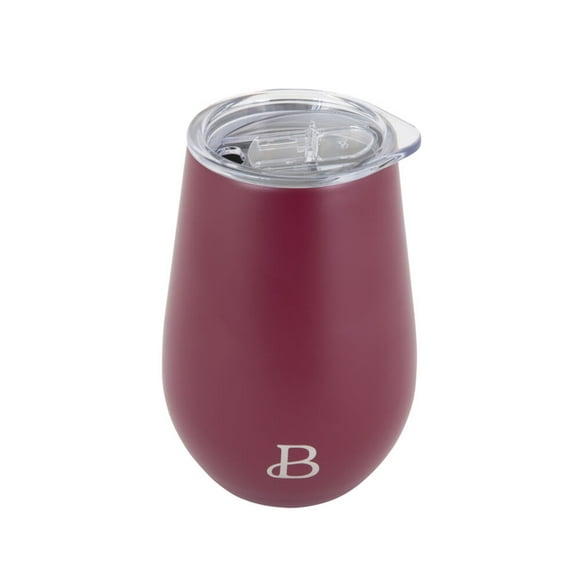 Beautiful 12oz Double Wall Stainless Steel Wine Tumbler, Color Merlot