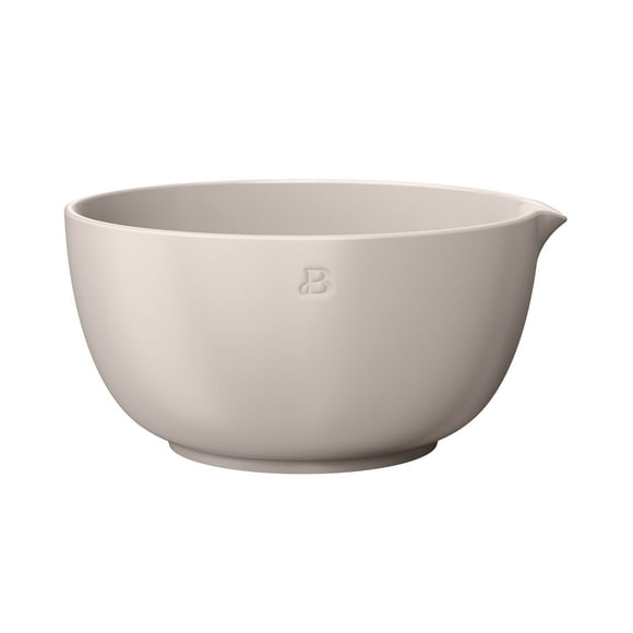 Beautiful 3 QT Stoneware Batter Mixing Bowl, Porcini Taupe by Drew Barrymore