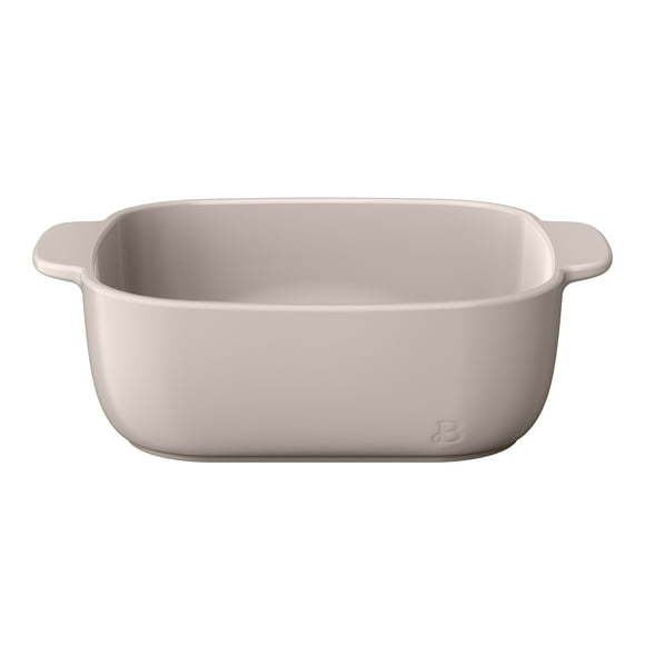 Beautiful 8x8 Stoneware Baker, Porcini Taupe by Drew Barrymore