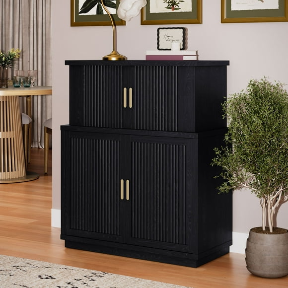 Beautiful Drew Bar Cabinet by Drew Barrymore, Black Finish