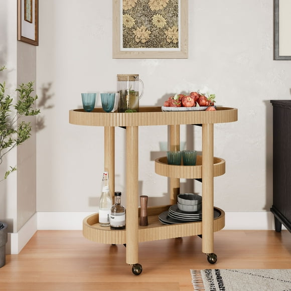 Beautiful Drew Bar Cart by Drew Barrymore, Warm Honey