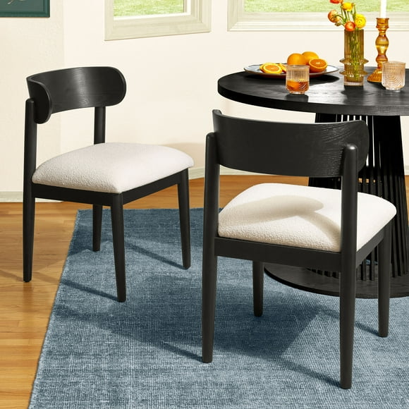 Beautiful Drew Dining Room Chair by Drew Barrymore, Rich Black Finish, 2 Pack