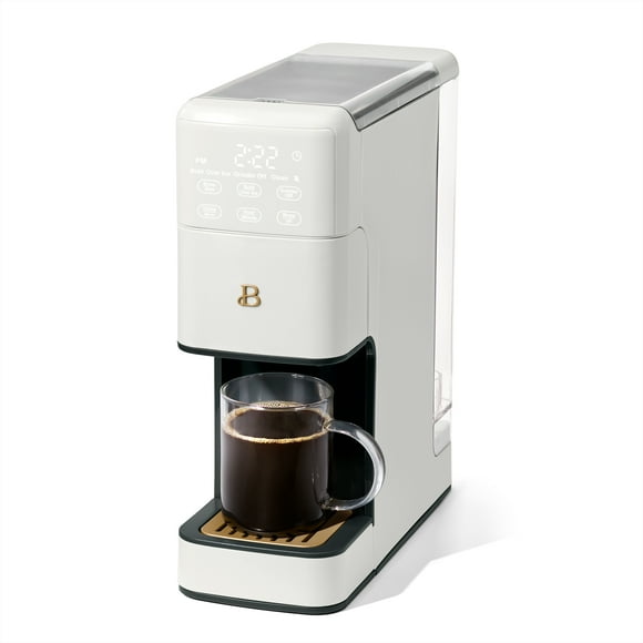 Beautiful Perfect Grind‚Ñ¢ Programmable Single Serve Coffee Maker, White Icing by Drew Barrymore