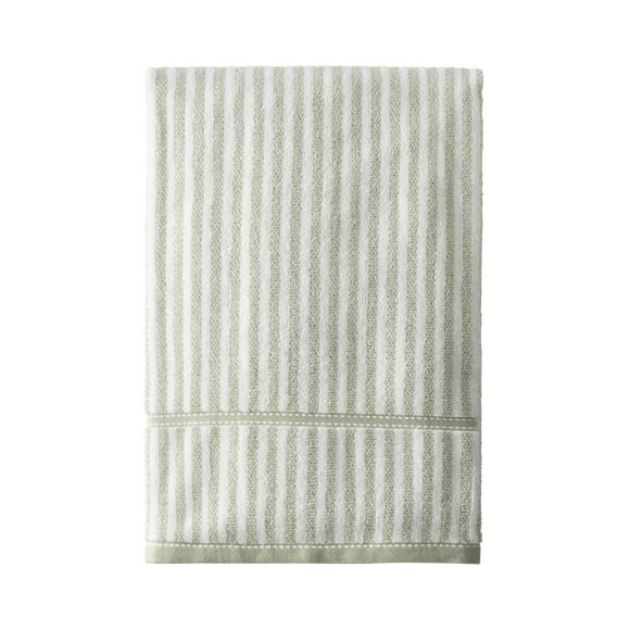 Beautiful Stripe Bath Towel, 56" x 30", Sage Green by Drew Barrymore