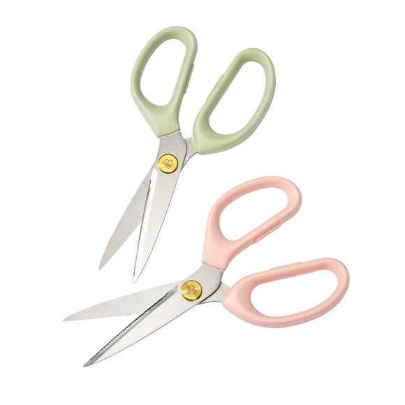 Beautiful 2 Piece Kitchen Scissors Set, Rose' and Sage Green by Drew Barrymore