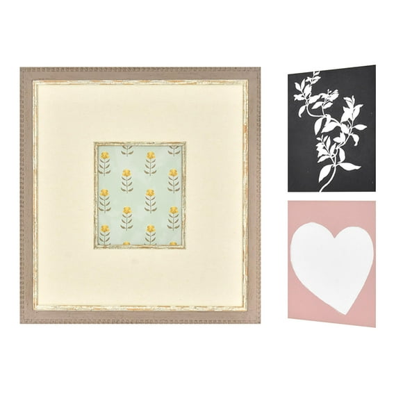 Beautiful Beautiful 3-Piece Floral and Heart Print Set 14.5" x 15.5" by Drew Barrymore